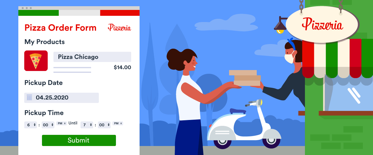 How to make order forms for pickup and delivery