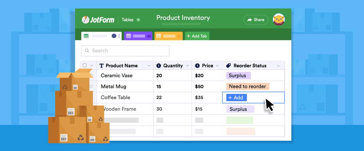 How to manage your year-end inventory with Jotform Tables