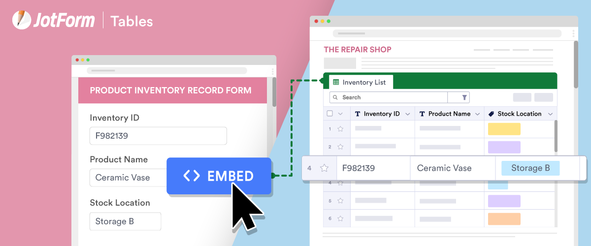6 embeddable online databases you can create with Jotform Tables