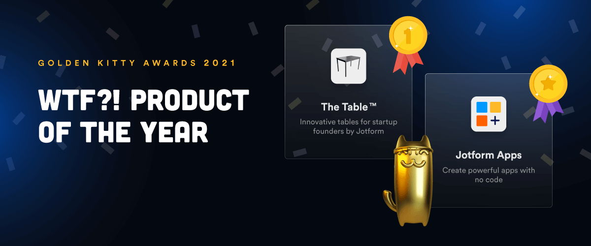 Jotform won a Golden Kitty!