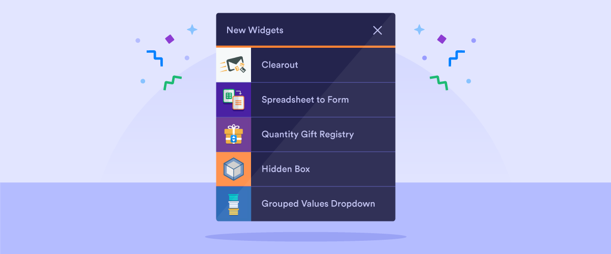 Introducing 5 new widgets