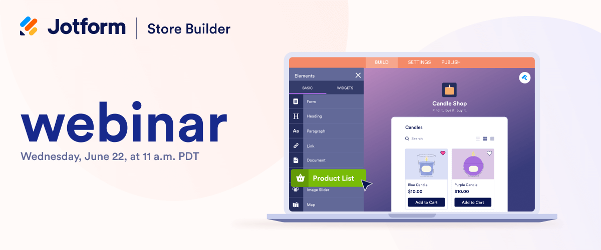 Upcoming webinar: Jotform Store Builder