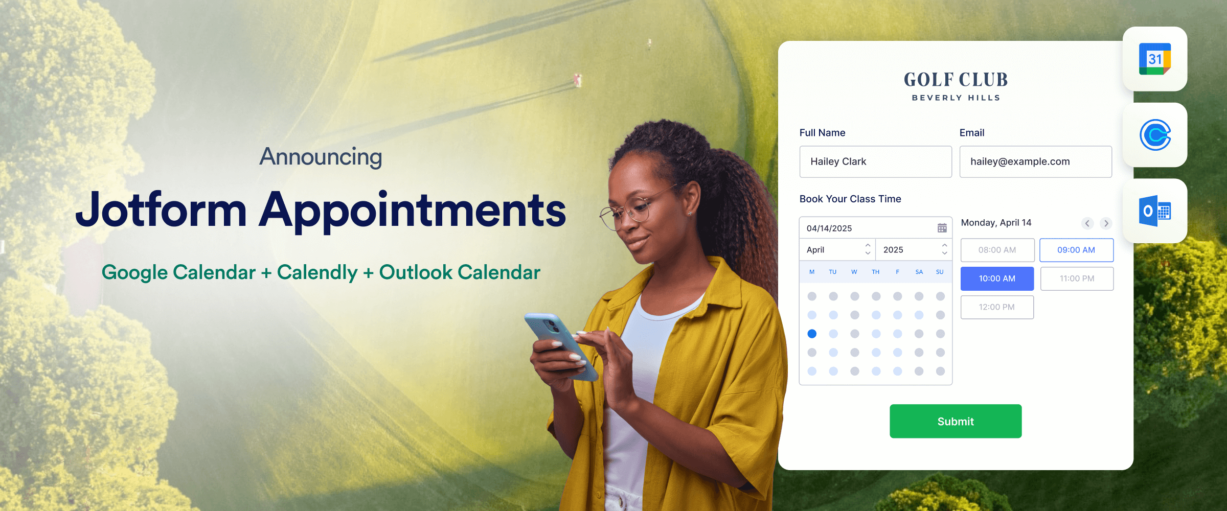 Announcing Google Calendar, Outlook Calendar and Calendly two-way integrations for forms