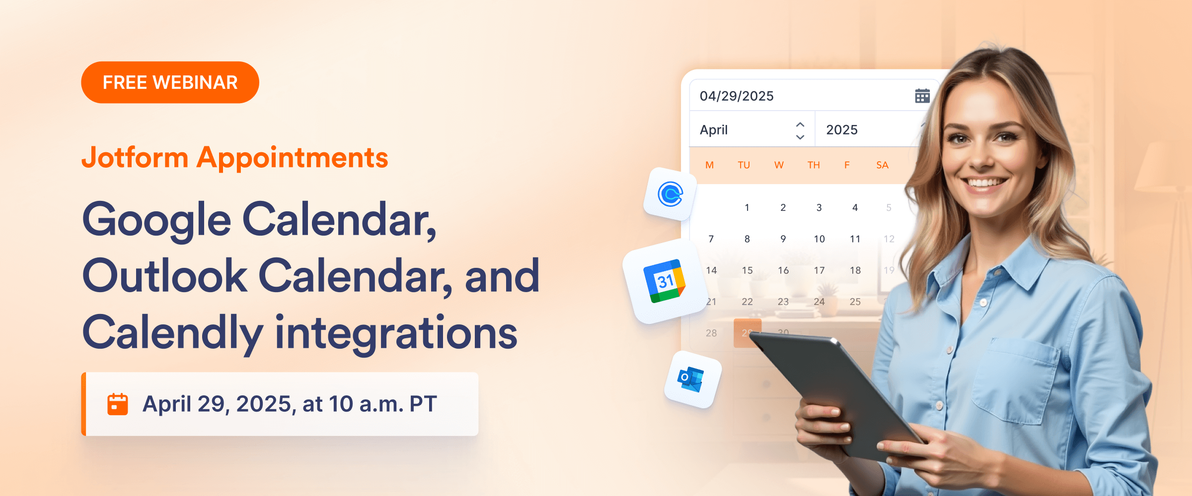 Live webinar: Google Calendar, Outlook Calendar and Calendly integrations