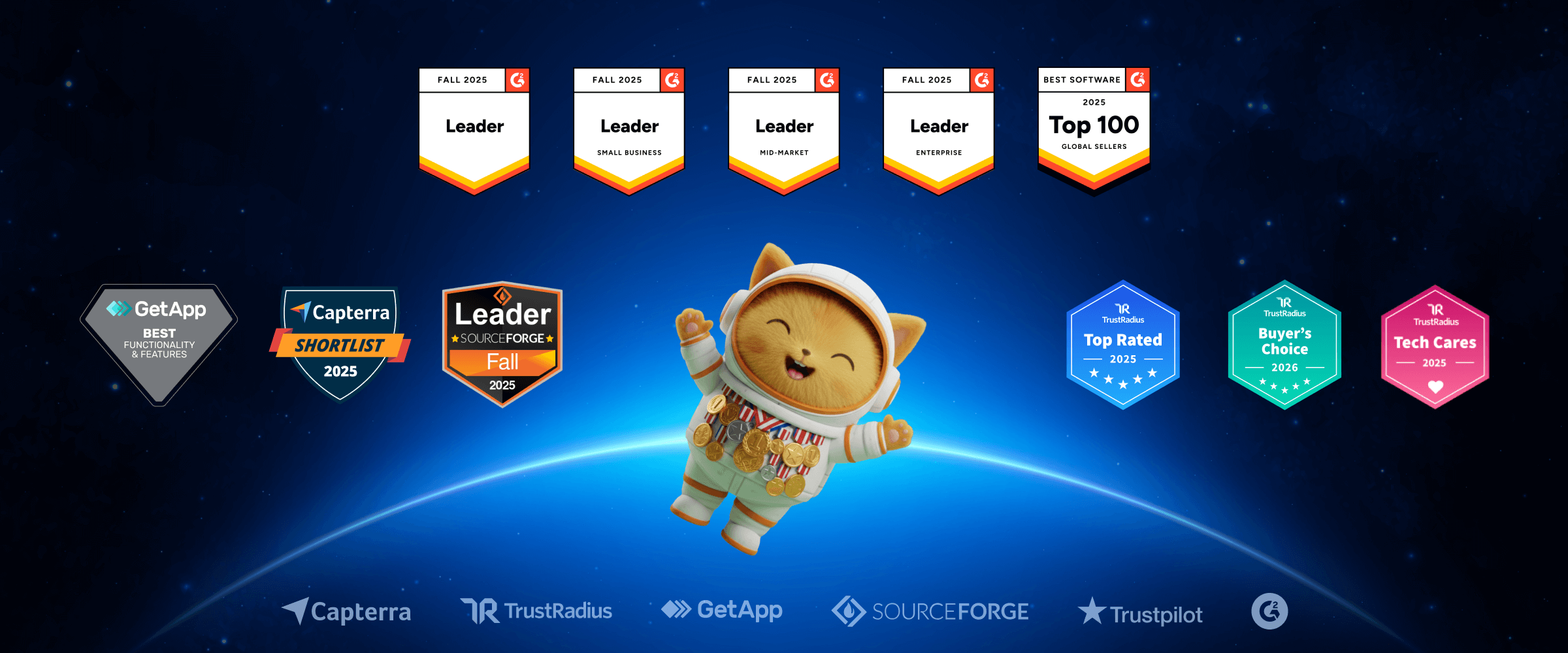 Jotform earned 1,100+ review badges in 2025