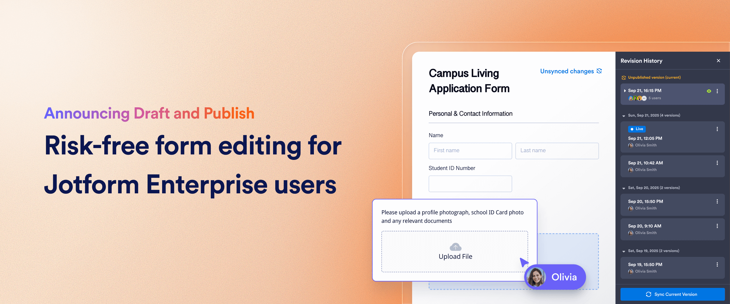 Announcing Draft and Publish: Risk-free form editing for Jotform Enterprise users