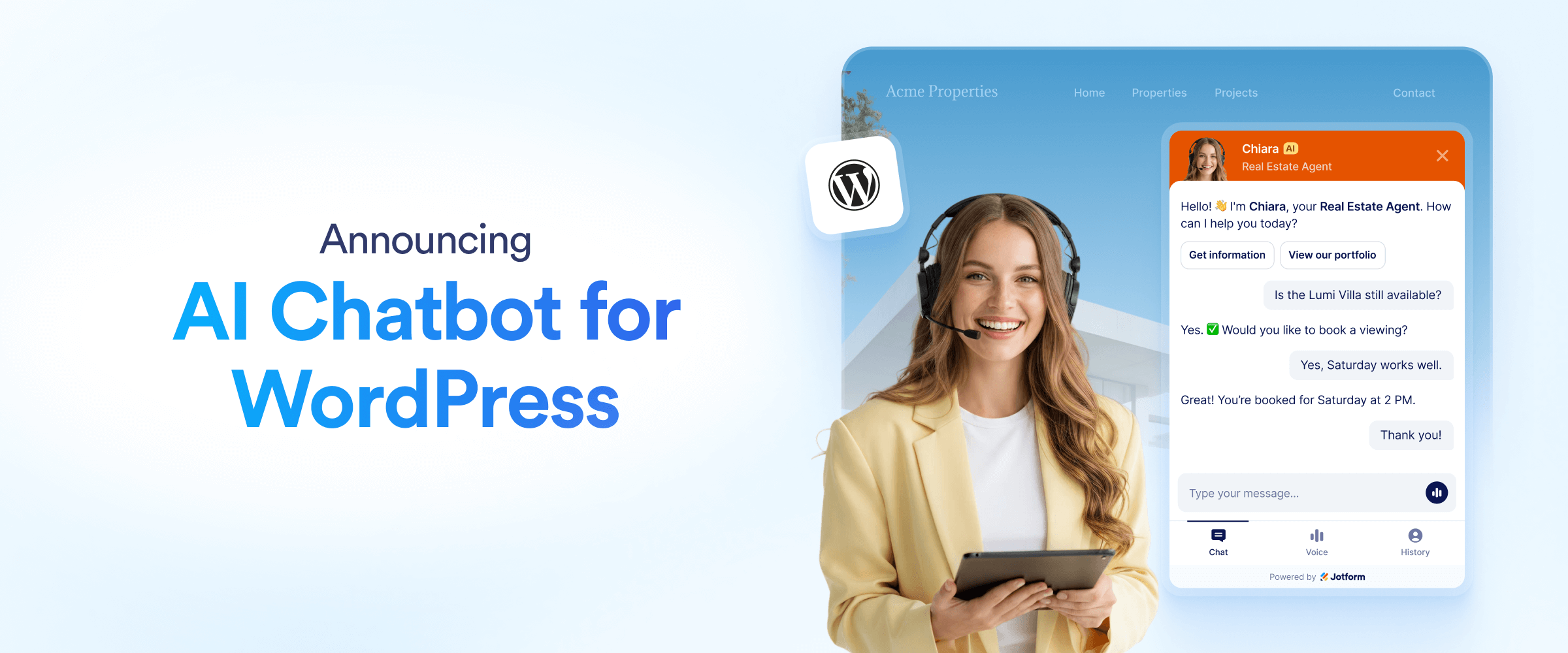 Announcing the Jotform AI Chatbot for WordPress
