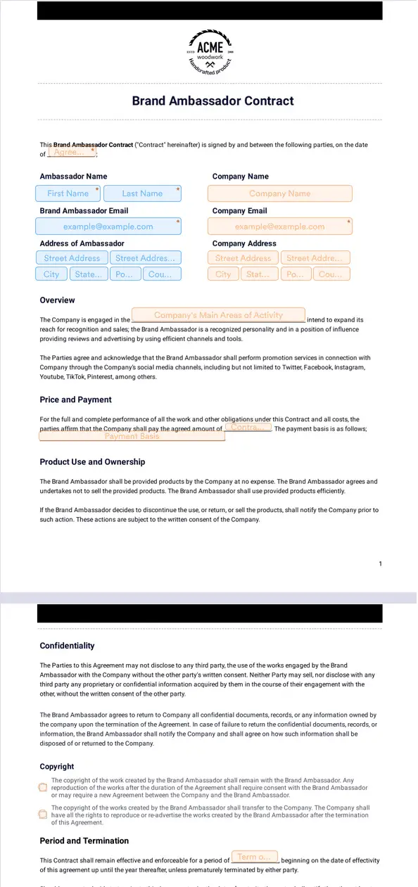 Template brand-ambassador-contract-template