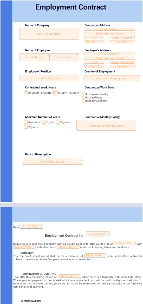 Template employment-contract-template