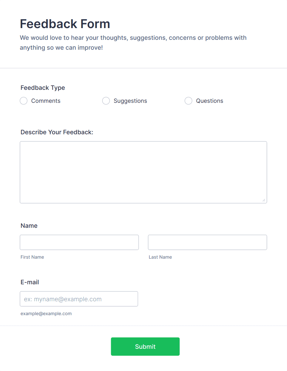 Template feedback-form