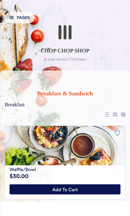 Template food-order-app