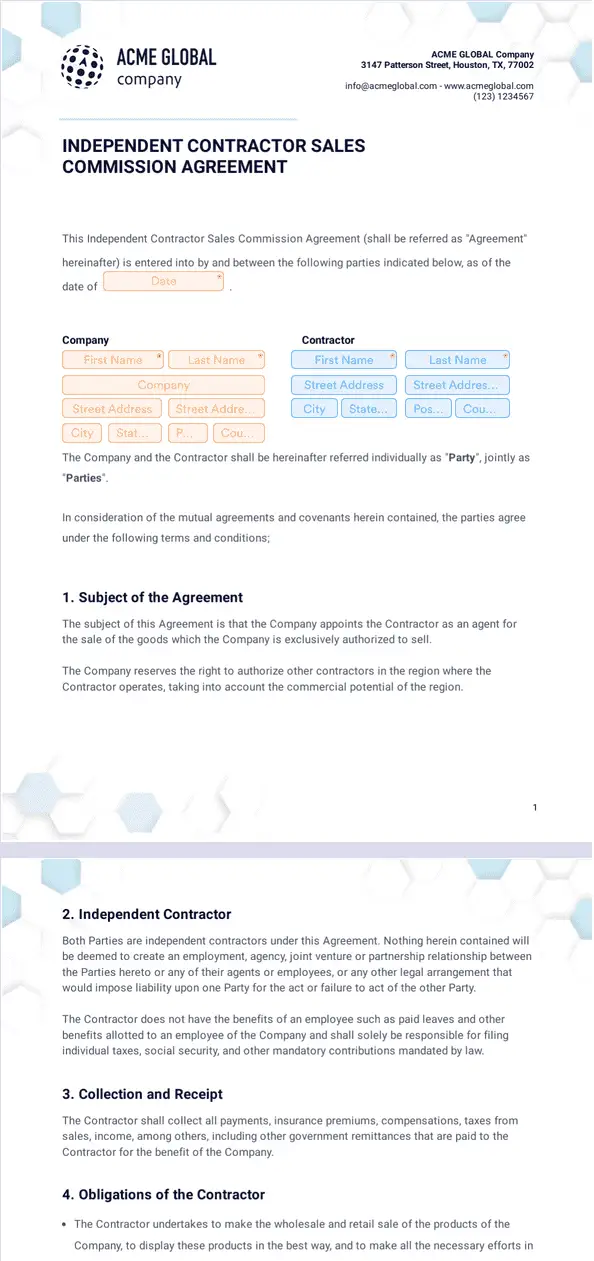 Template independent-contractor-sales-commission-agreement