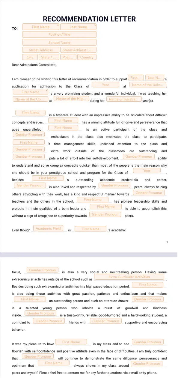 Template letter-of-recommendation-for-college
