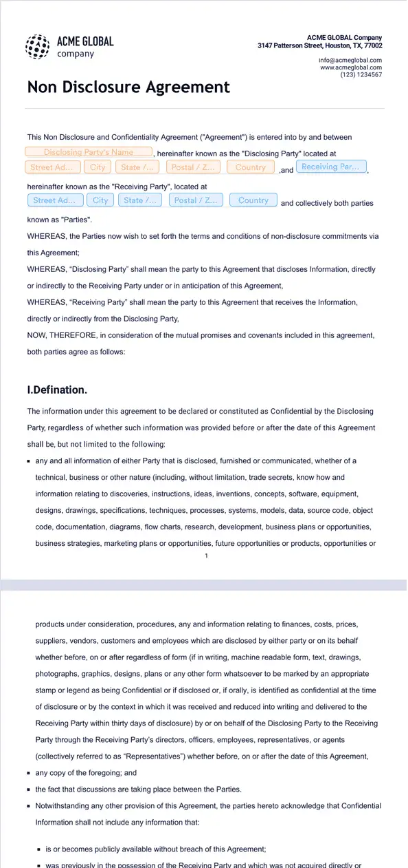 Template non-disclosure-agreement-template