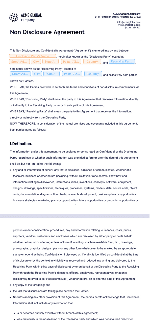 Template non-disclosure-agreement-template