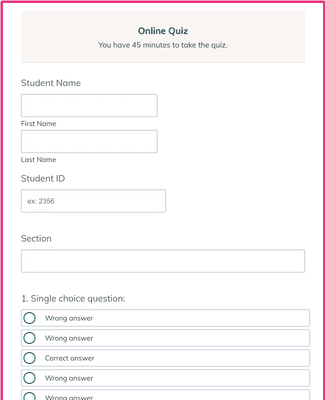 Template online-quiz