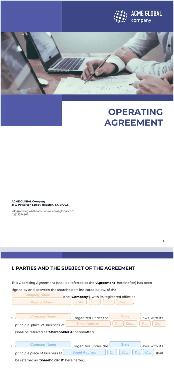 Template operating-agreement-template