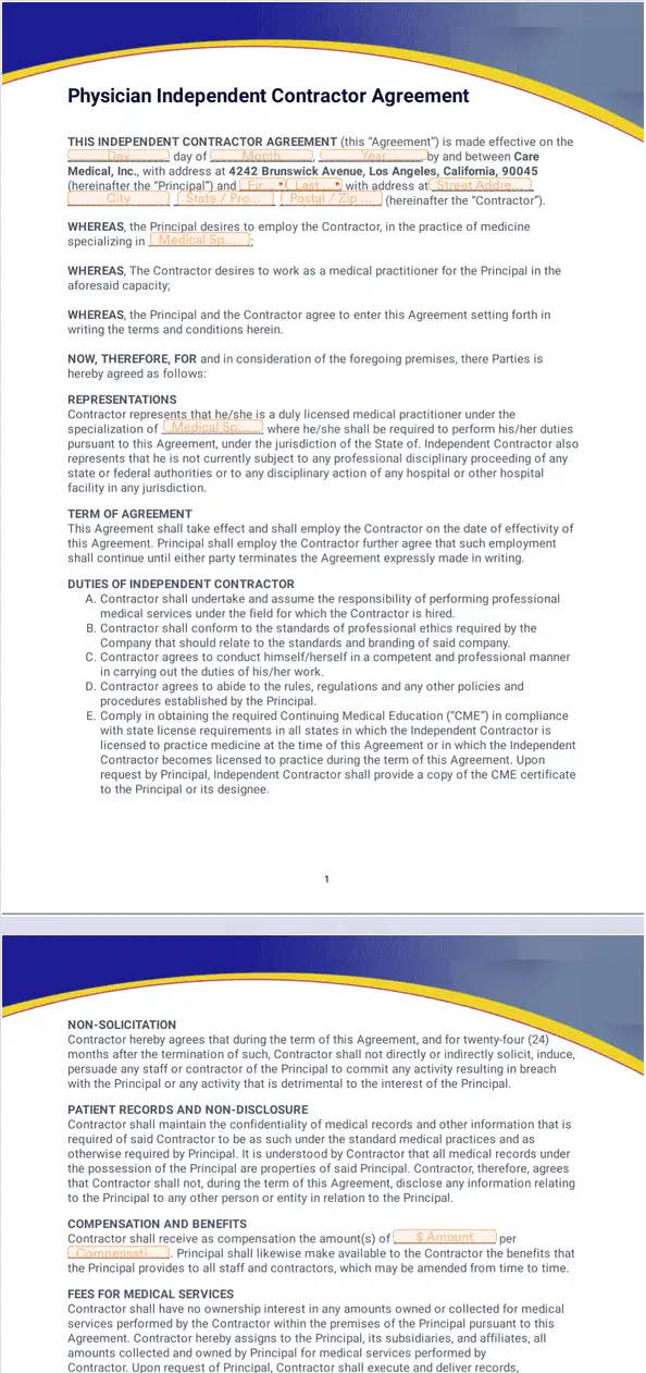 Template physician-independent-contractor-agreement