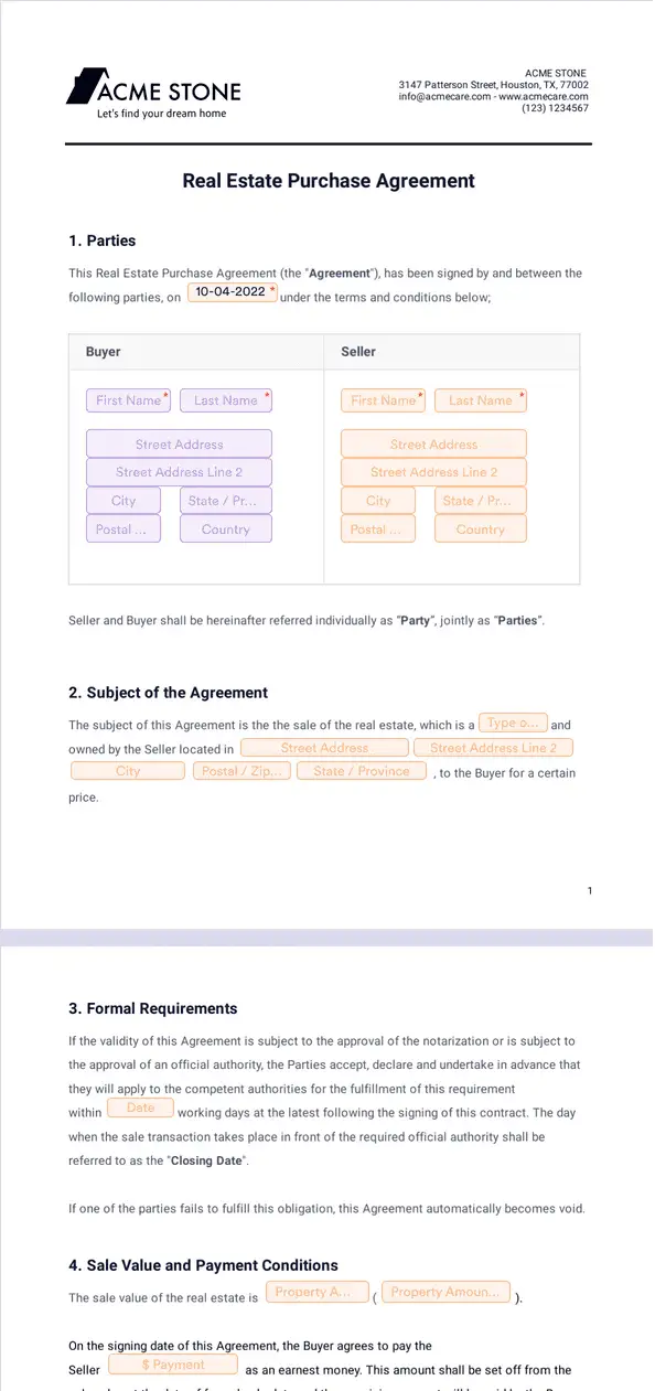 Template real-estate-purchase-agreement