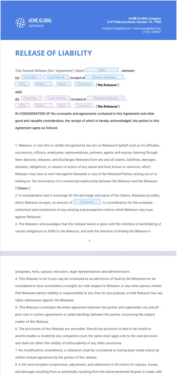 Template release-of-liability-form