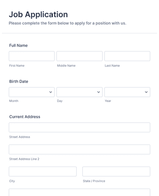 Template simple-job-application-form