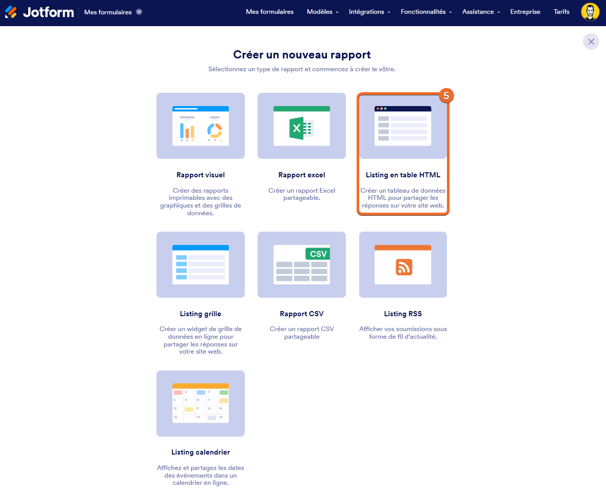 Comment créer un rapport de type liste sous forme de tableau HTML Image-2