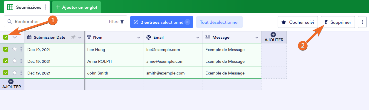 Comment supprimer les données des soumissions sur votre formulaire Image-1