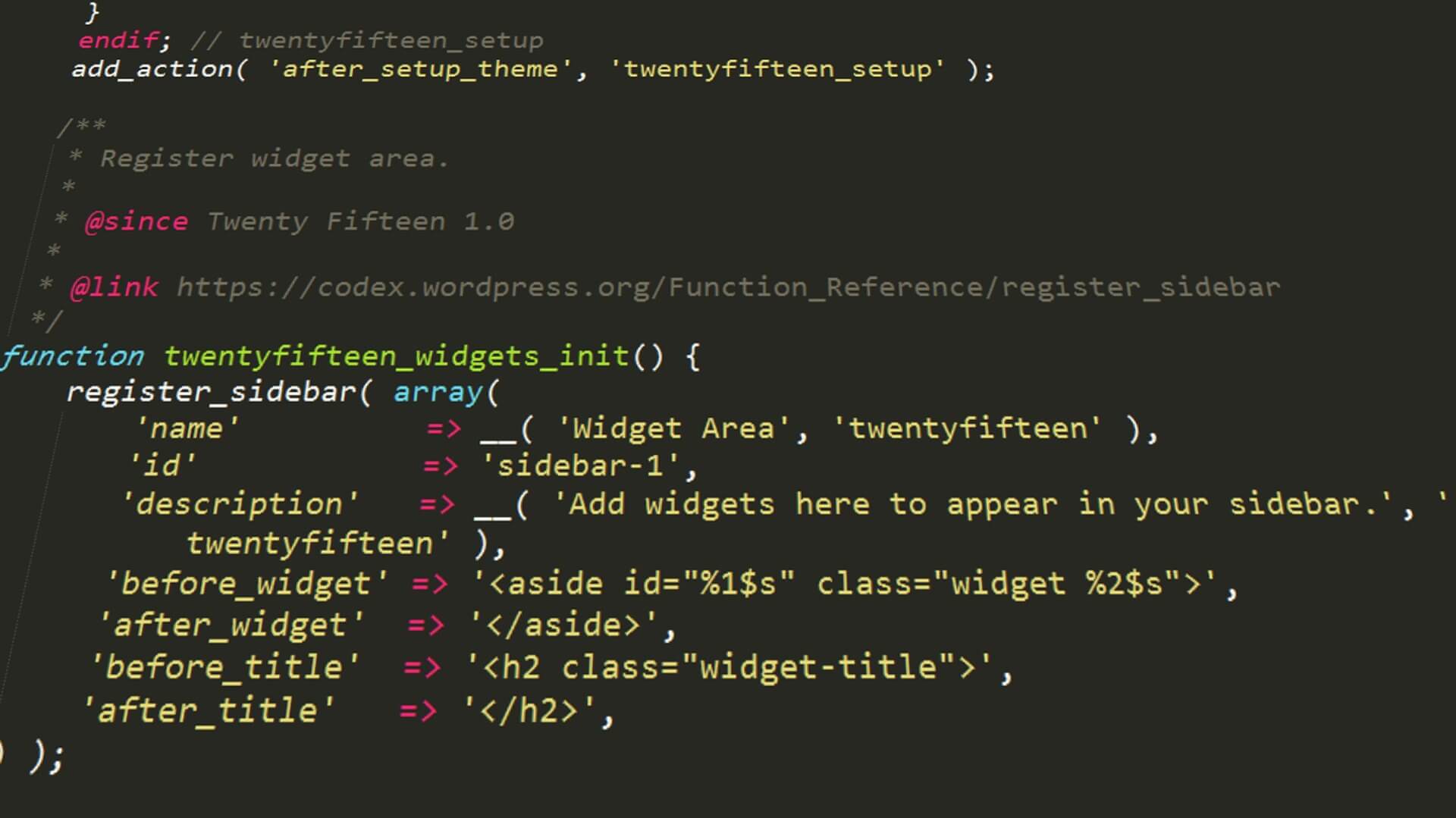 Php coding screen