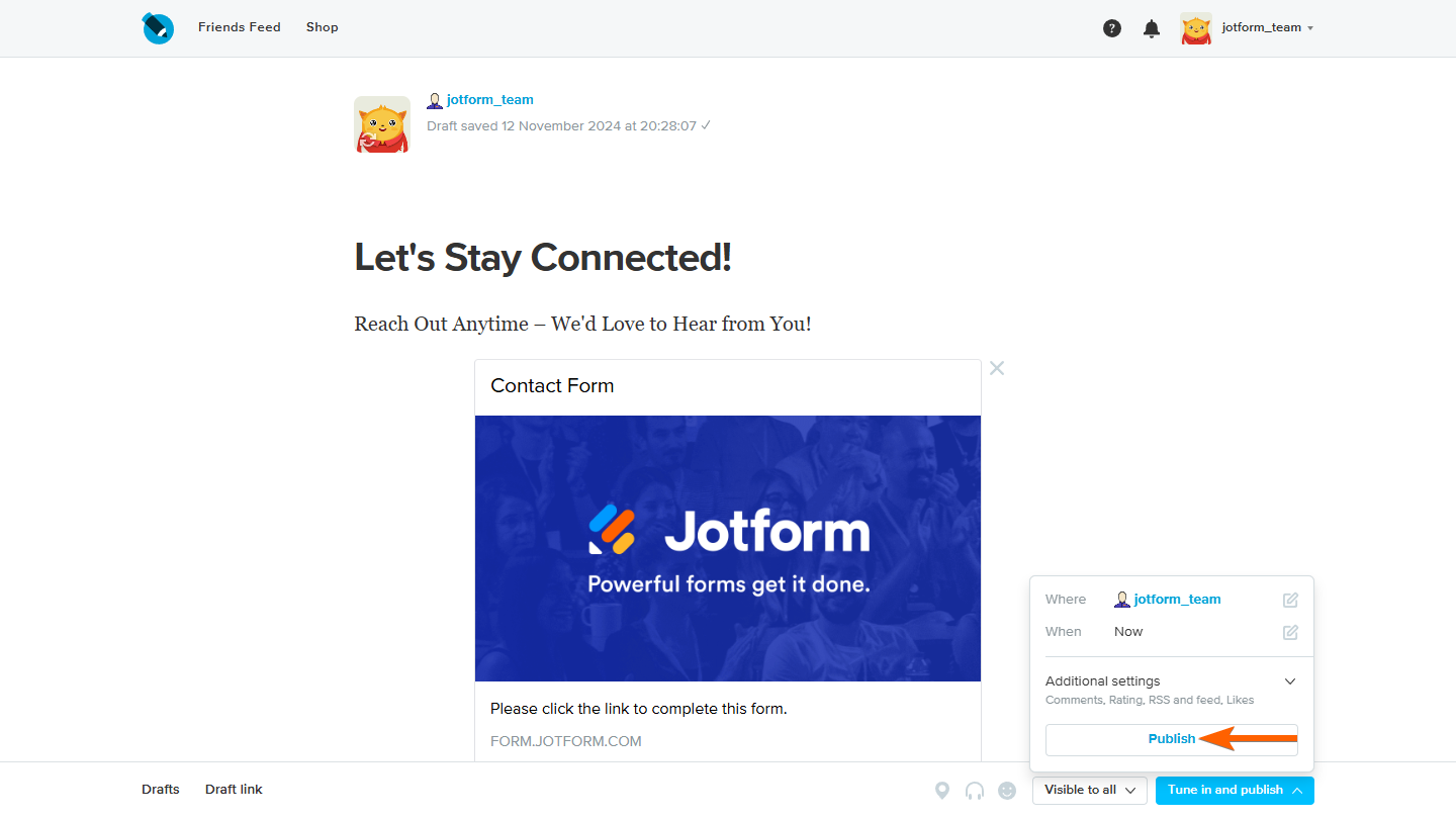 Publish bottom in LiveJournal Post Entry page