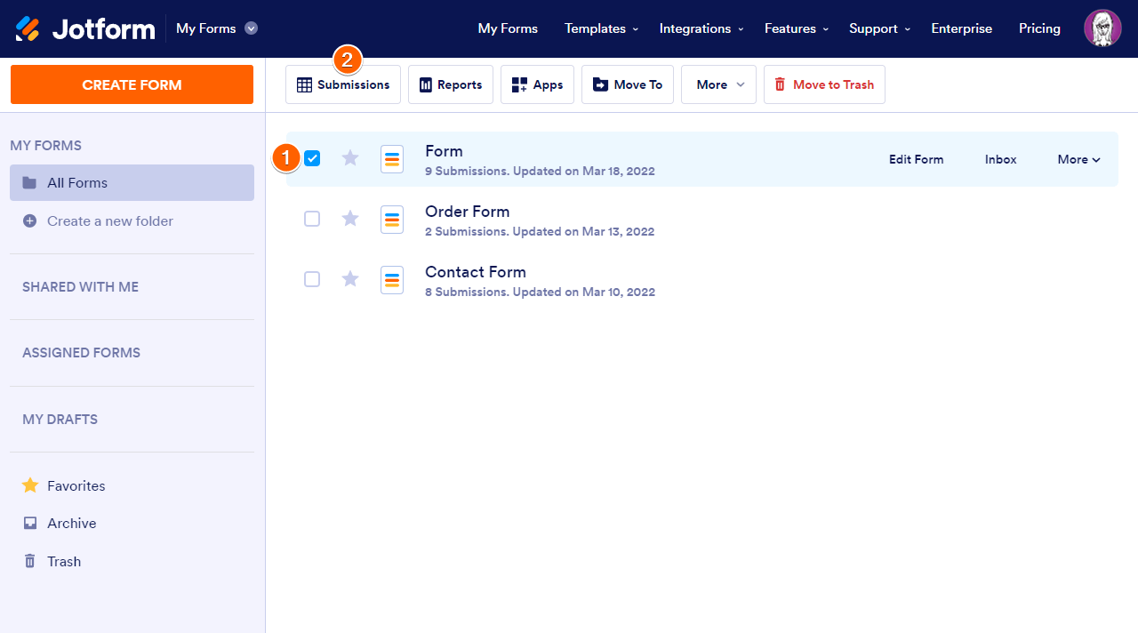 my forms view submissions min Screenshot 10