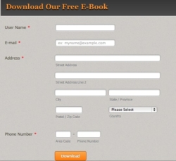 free e-book registration page