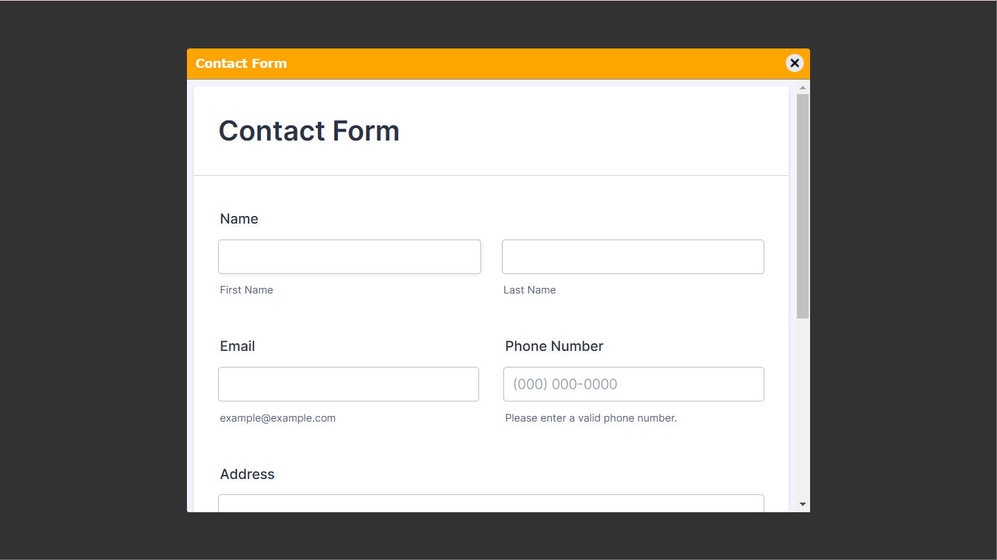 Lightbox Embed Sample in Jotform