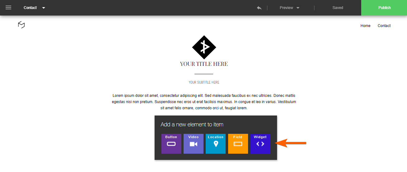 A Widget option in IM Creator