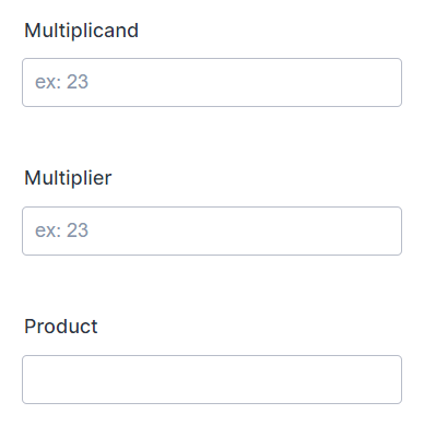 A multiplication calculator form