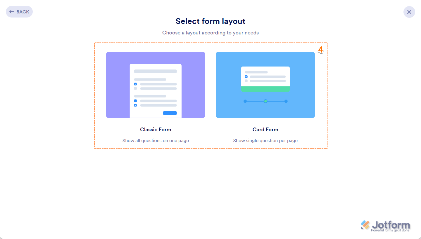 Select Form Layout in Workspace Jotform