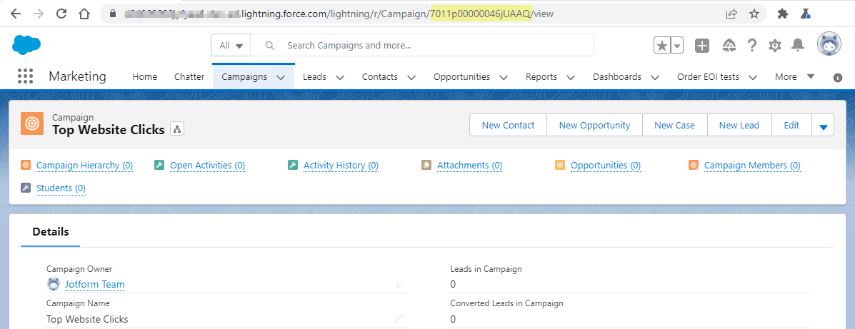 Highlighting the Campaign URL in the Browser's Address Bar