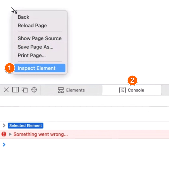Capture d'écran des étapes pour afficher les journaux de la console dans Safari