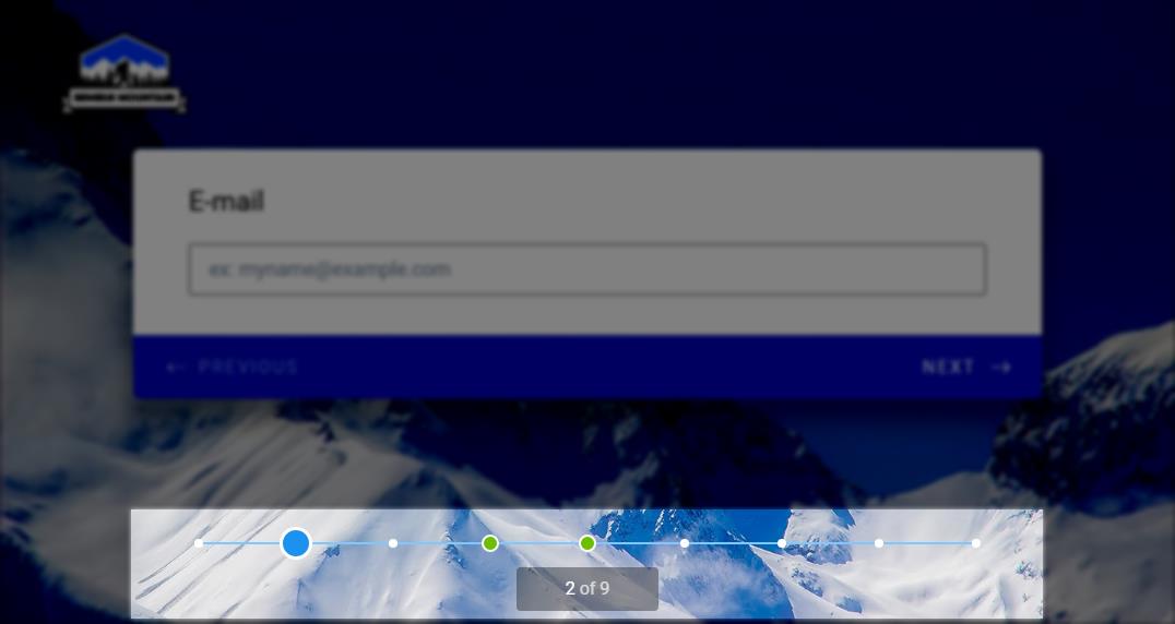 The progress bar in a card form