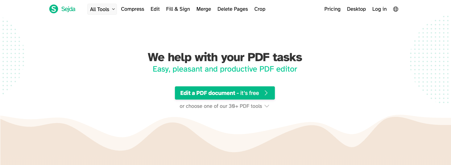 Sejda Landing Page