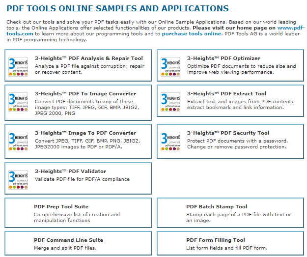 PDF tools online samples
