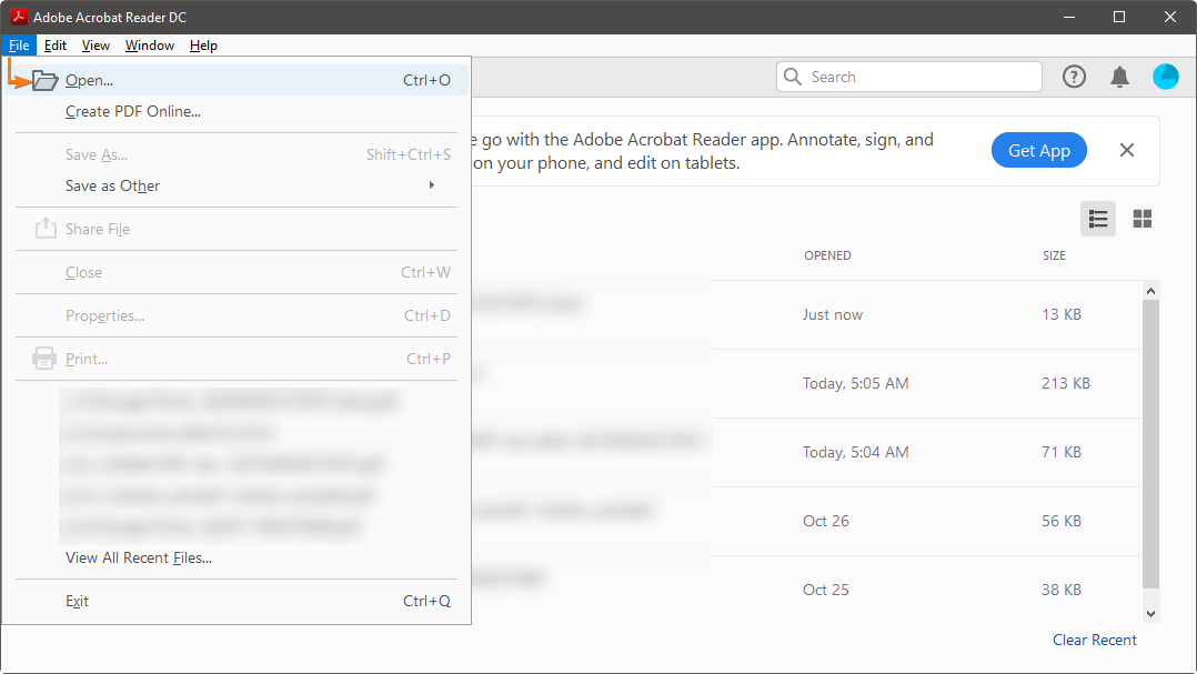 Open file in Adobe Acrobat