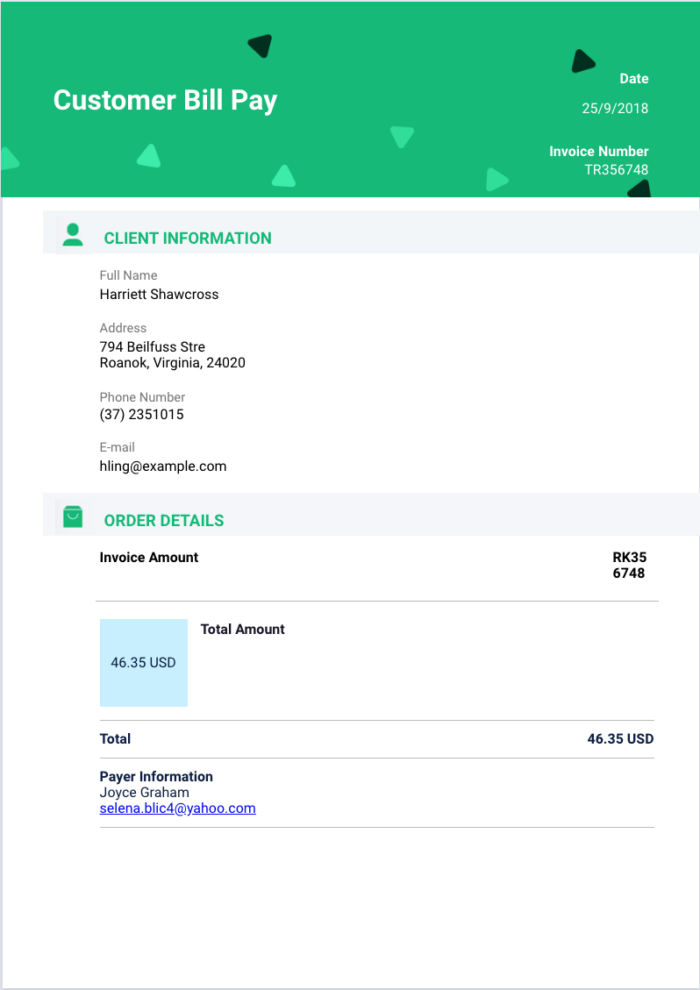 Customer Bill Pay