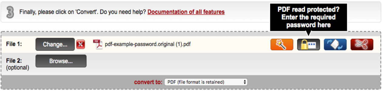 Enter the password - Online2PDF