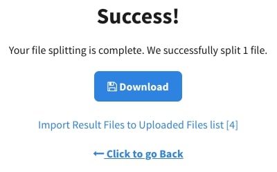 Split PDF - Download Screen