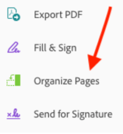 Organize Pages, Adobe
