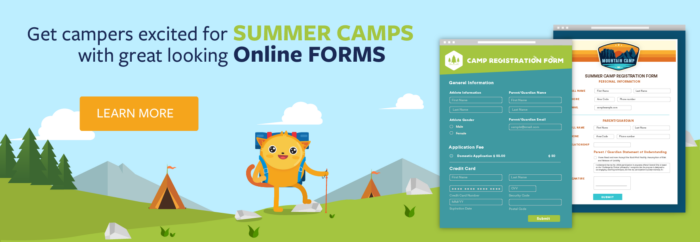 Get campers excited for summer camp with great looking online forms