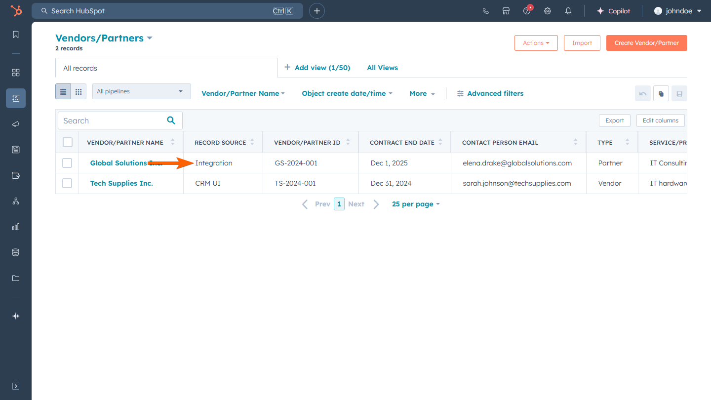 Custom Object record created via Jotform HubSpot Integration
