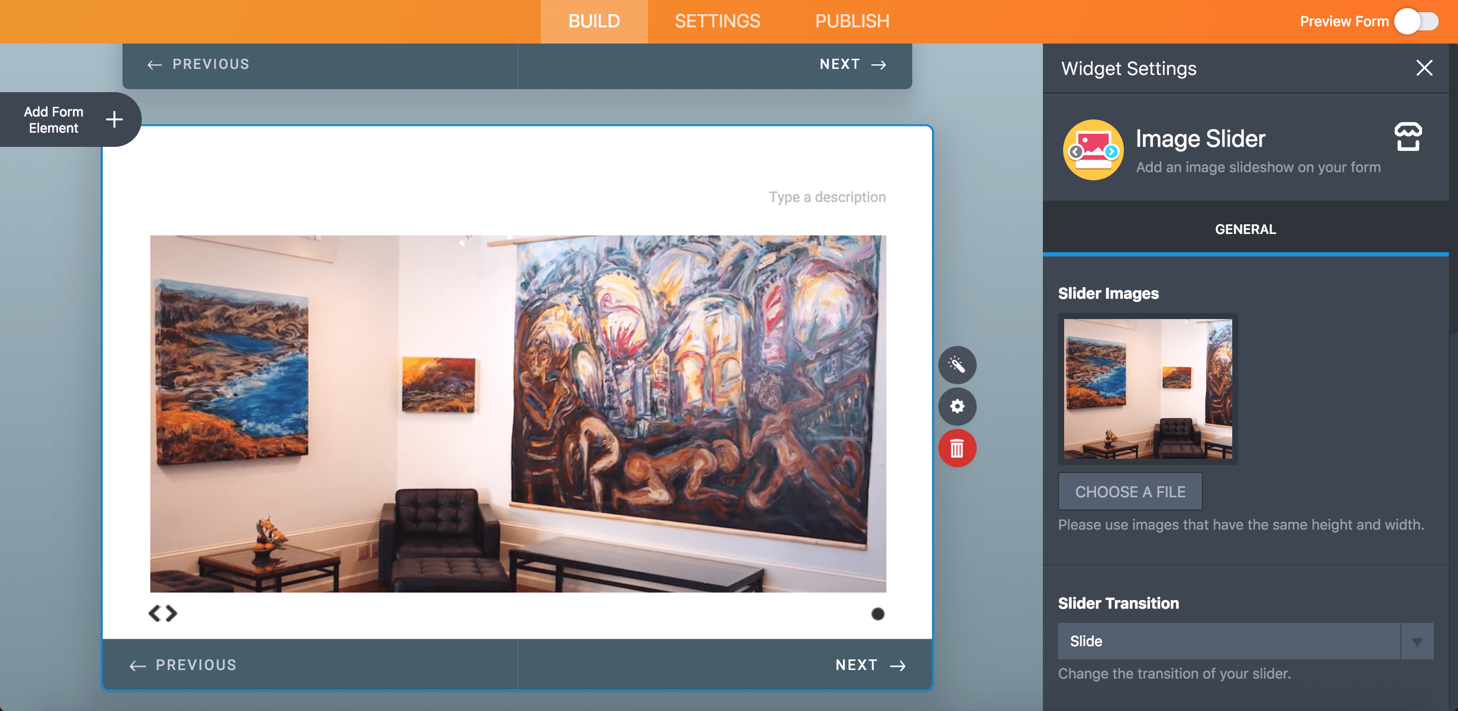 image Slider widget