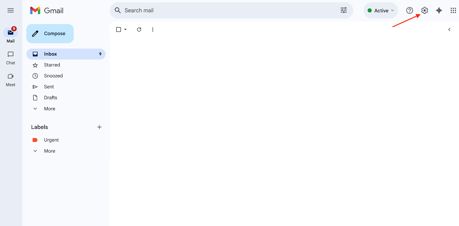 Gmail Settings Menu