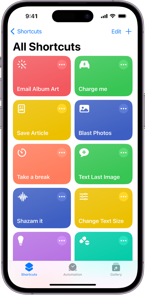 User Interface of Apple Shortcuts